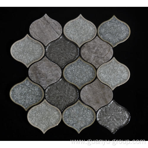 Water Drop Porcelain Glass Mixed Mosaic Tile